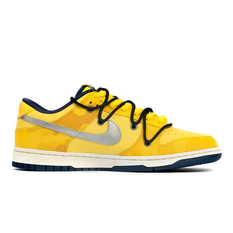 [Custom Men's yellow camouflage deconstructed shoelaces]  Dunk Skateboarding Shoes Men