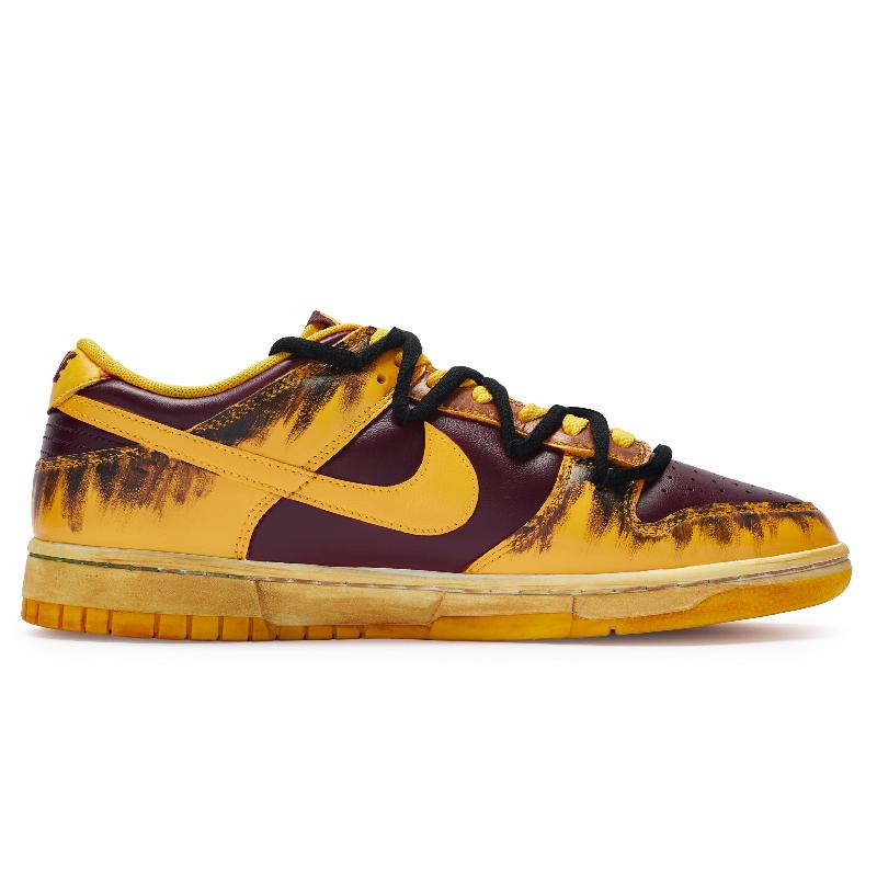 [Custom Men's cordon]  Dunk Skateboarding Shoes Men Low-top Burgundy