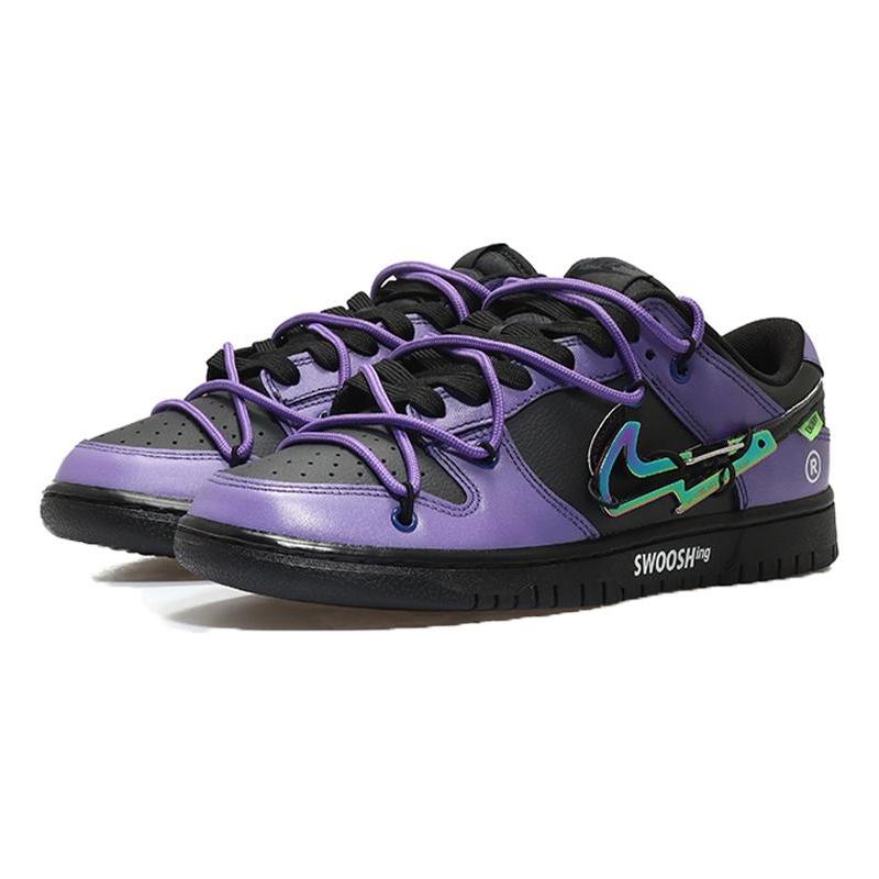 [Custom Men's lightning hook in purple and black]  Dunk Skateboarding Shoes Men