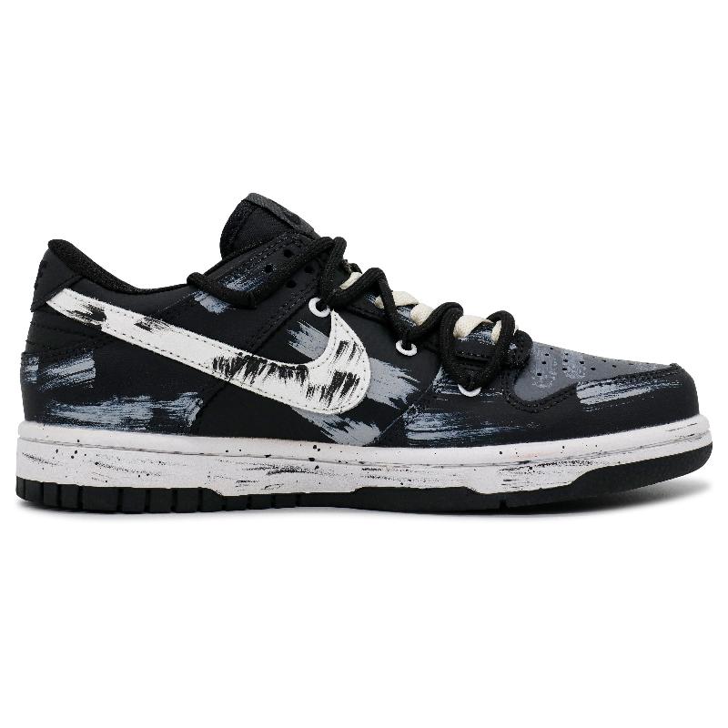[Custom Male arrogant knight]  Dunk Skateboarding Shoes Men Low-top Black/grey/white