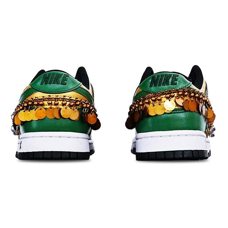 [Custom Men's Gibberro]  Dunk Skateboarding Shoes Men Low-top Green/Gold