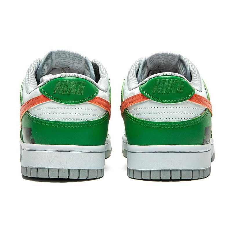 [Custom Men's striped green orange G-BOX]  Dunk Skateboarding Shoes Men Low-top Green Orange