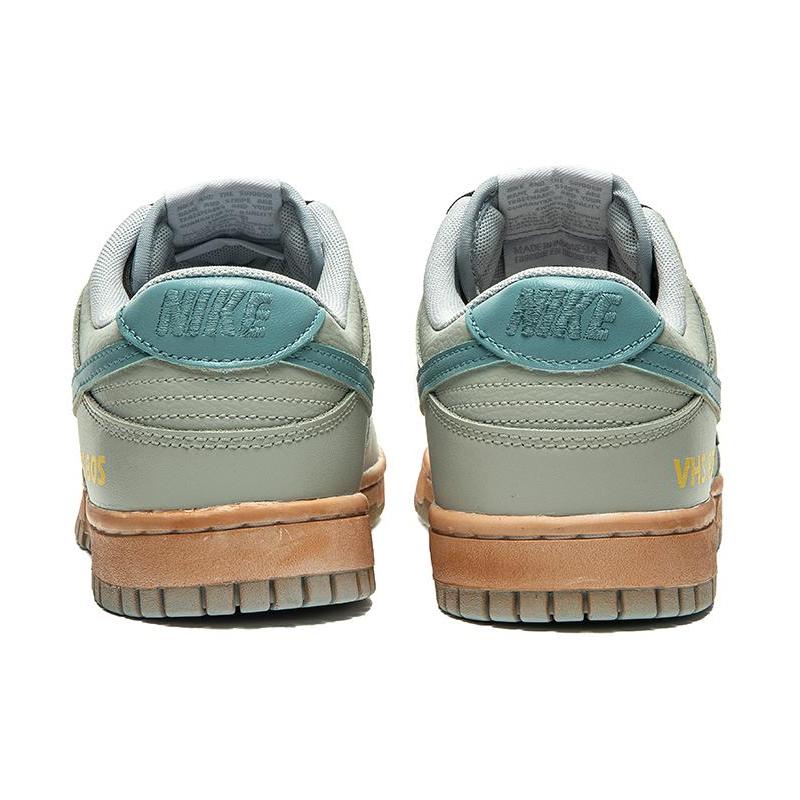 [Custom Men's striped cyan grey]  Dunk Skateboarding Shoes Men Low-top Dark Gray