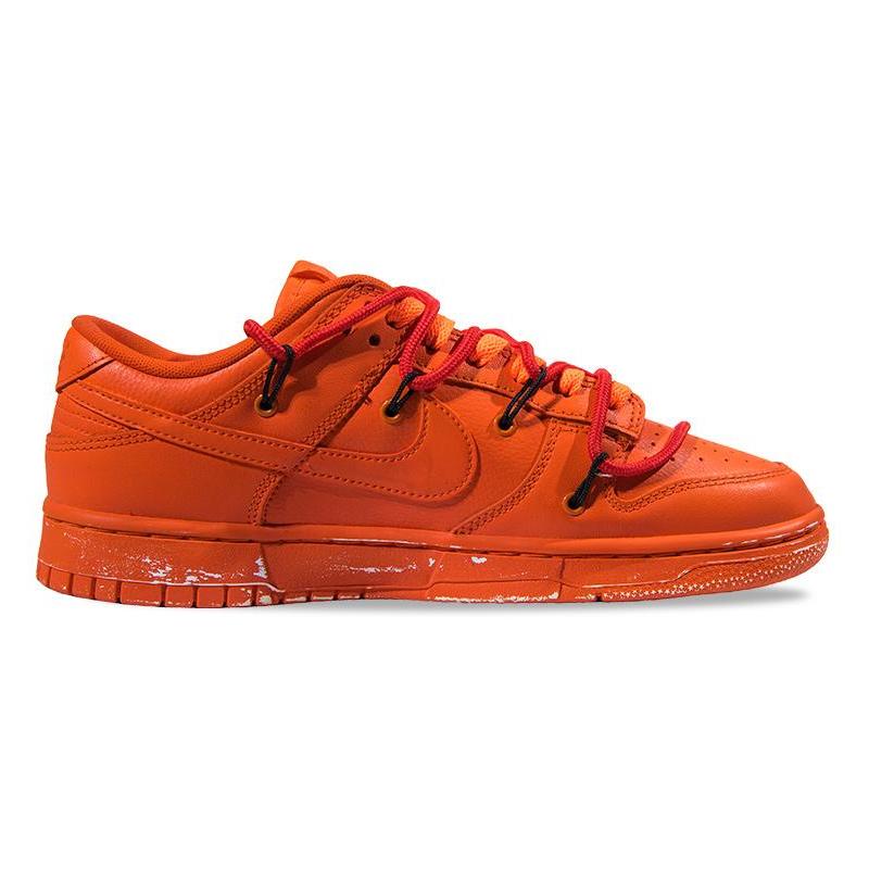 [Custom Aging signal orange]  Dunk Skateboarding Shoes Men Low-top Orange