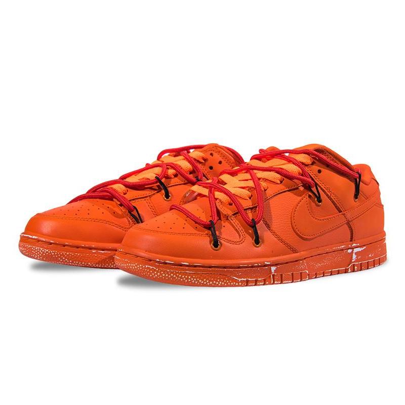 [Custom Aging signal orange]  Dunk Skateboarding Shoes Men Low-top Orange