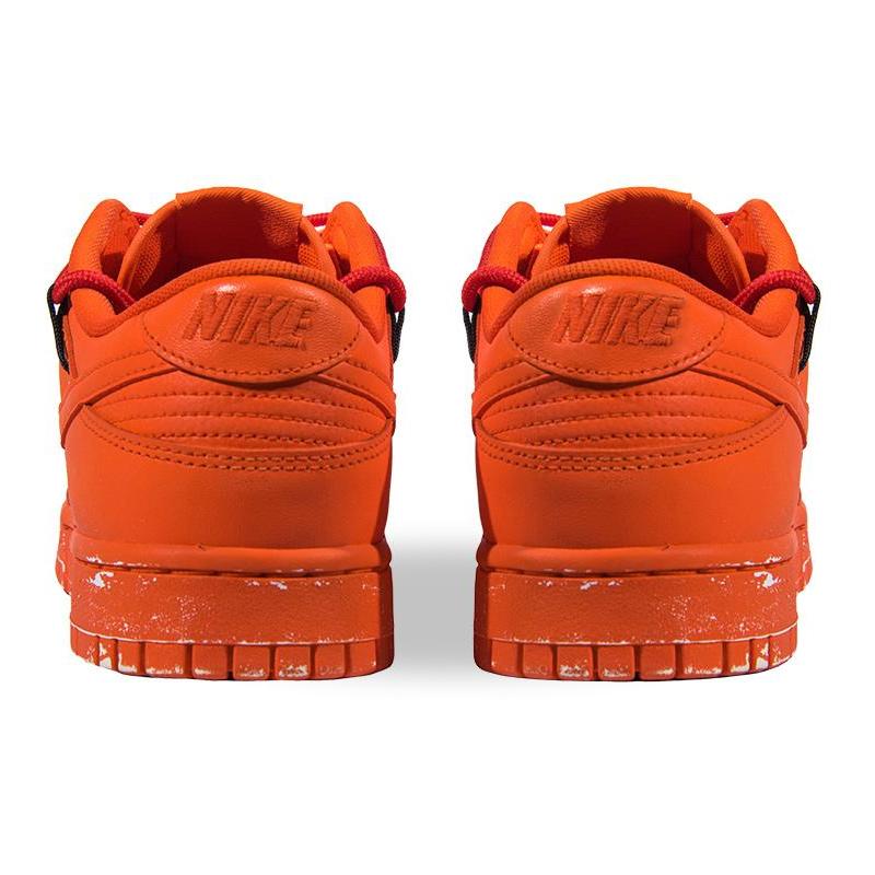 [Custom Aging signal orange]  Dunk Skateboarding Shoes Men Low-top Orange