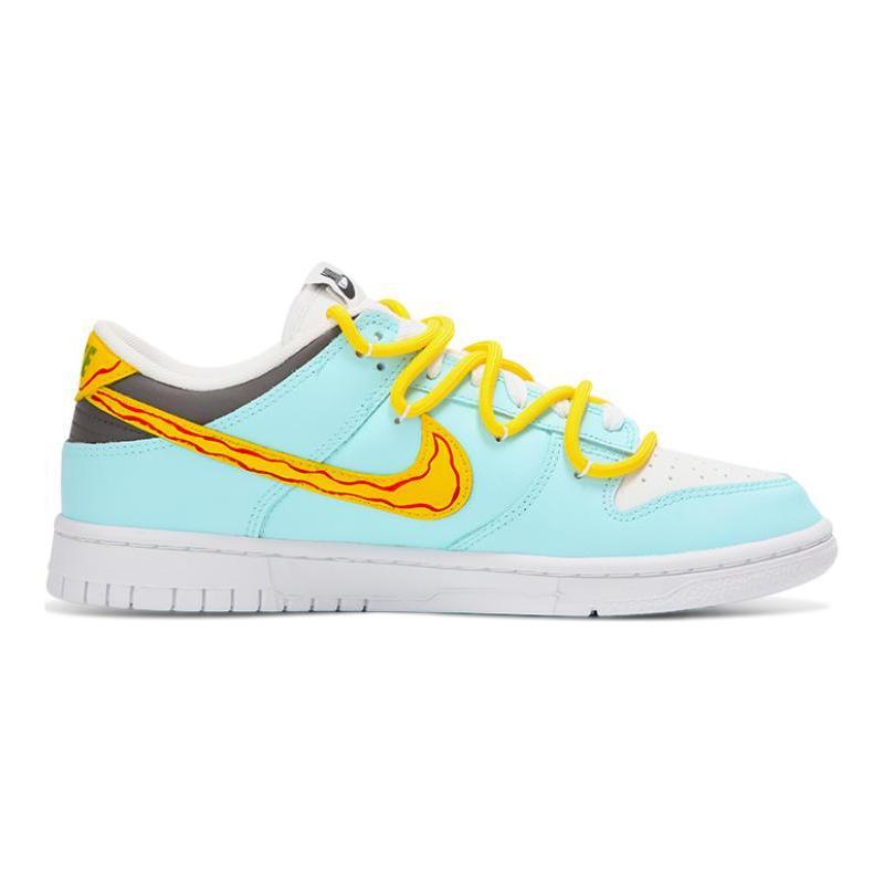 [Custom Male Sun Style]  Dunk Skateboarding Shoes Men Low-top Blue/Orange