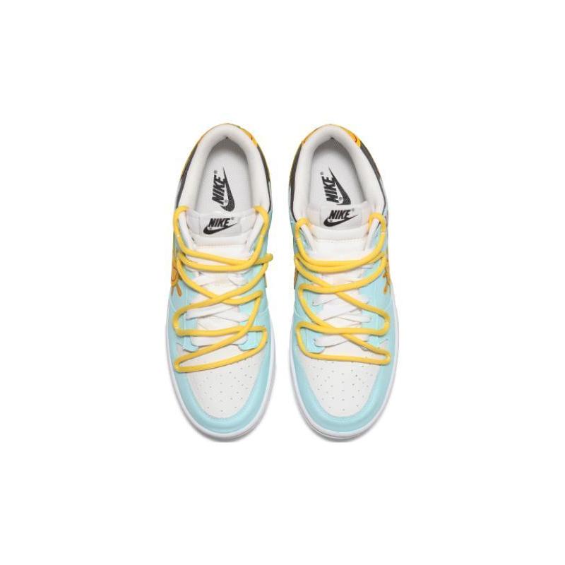 [Custom Male Sun Style]  Dunk Skateboarding Shoes Men Low-top Blue/Orange