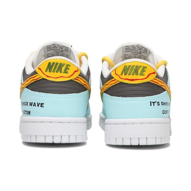 [Custom Male Sun Style]  Dunk Skateboarding Shoes Men Low-top Blue/Orange