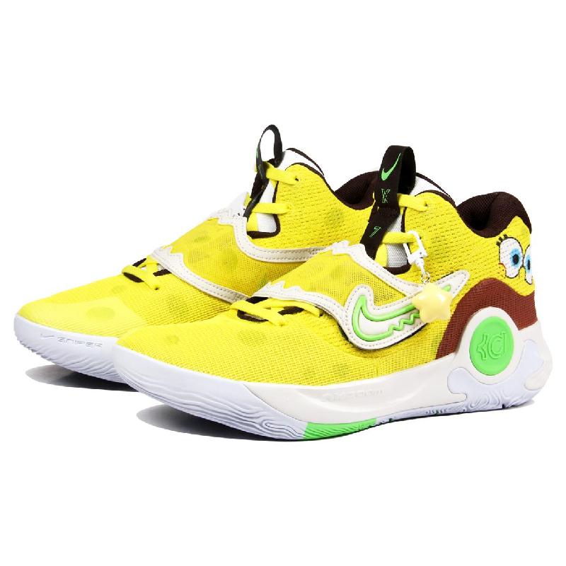 [Custom Back-to-school season sponge]  KD Trey 5 X Basketball Shoes Men Low-top Yellow/Brown