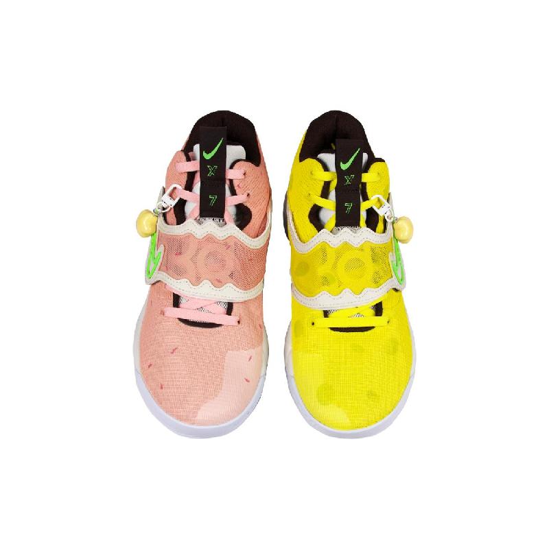 [Custom Back-to-school Season - Sponge Starfish]  KD Trey 5 X Basketball Shoes Low-top Yellow/pink/white