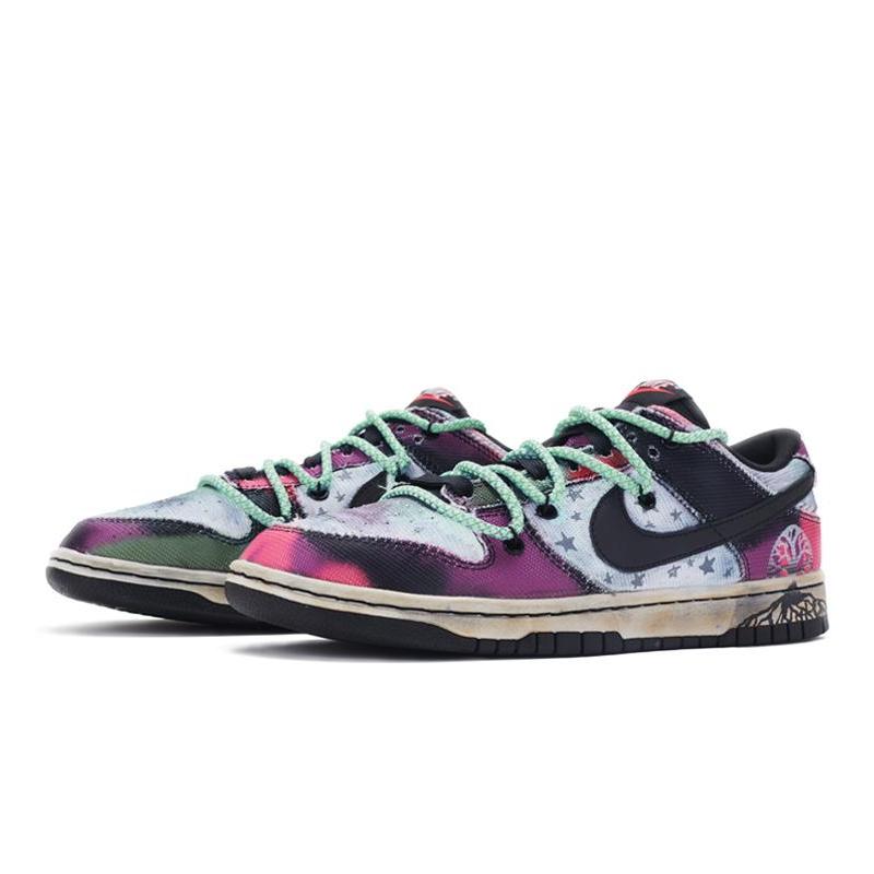 [Custom Men's space tree plants are green and purple]  Dunk Skateboarding Shoes Men