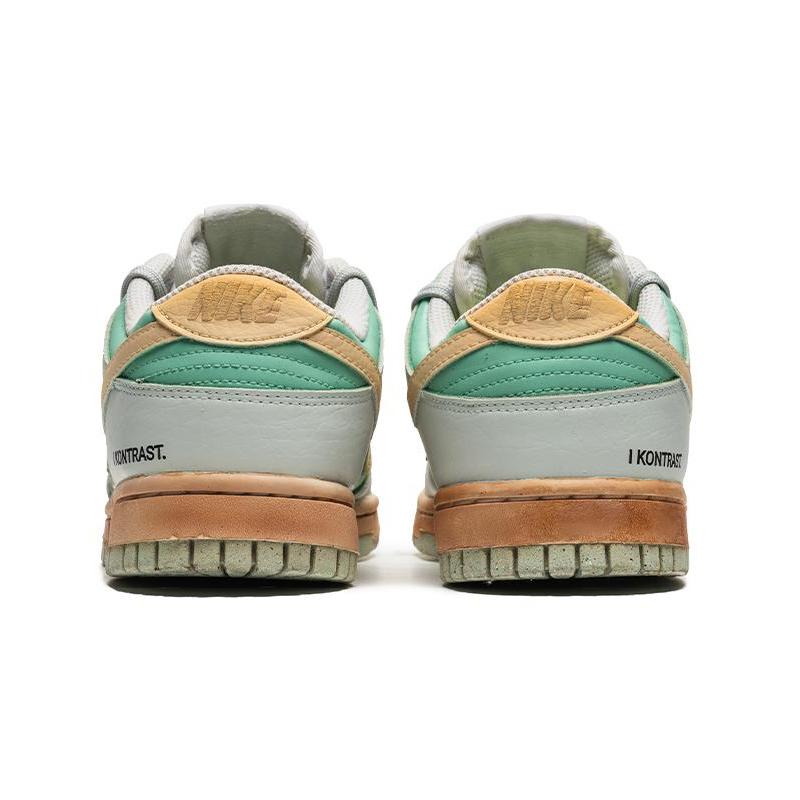 [Custom Women's sea breeze white and green]  Dunk Skateboarding Shoes Women's Low-top White/Green