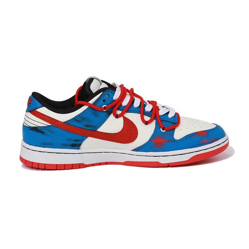 [Custom Rub the blue and red color]  Dunk Skateboarding Shoes Unisex