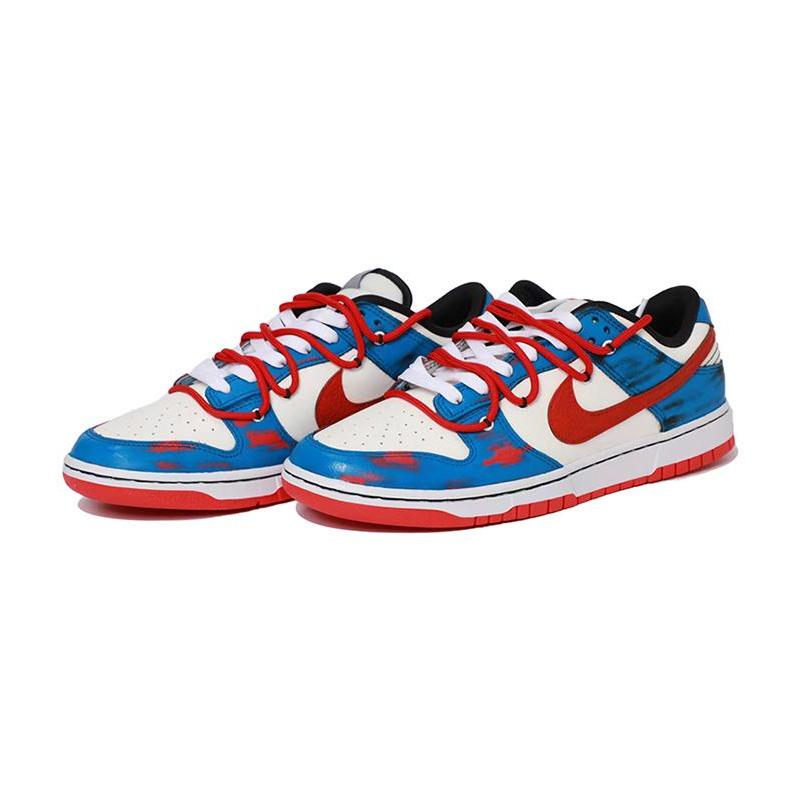 [Custom Rub the blue and red color]  Dunk Skateboarding Shoes Unisex