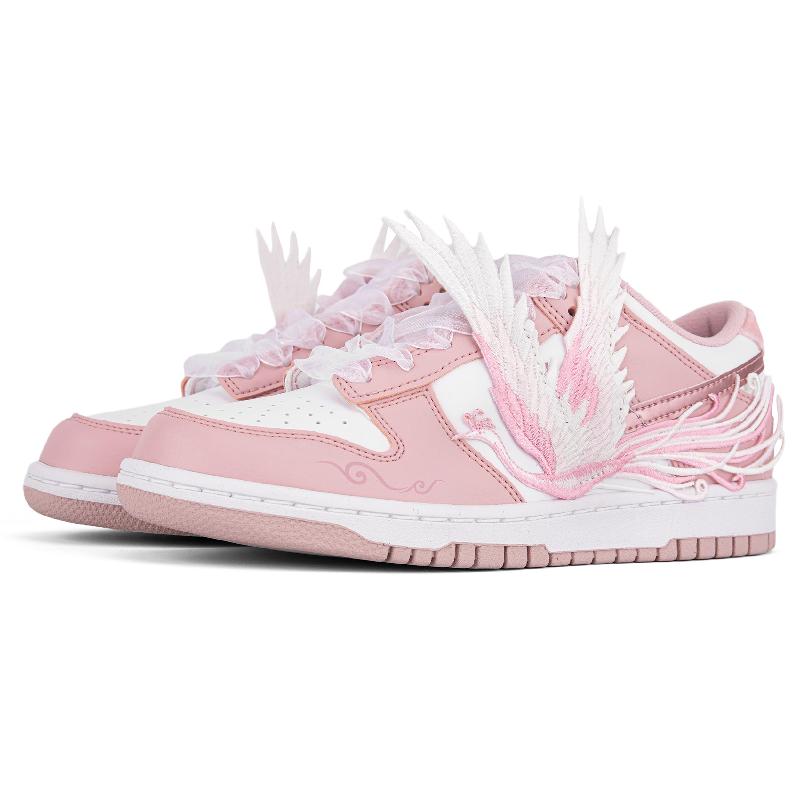 [Custom "Pink Love"]  Dunk Skateboarding Shoes Women's Low-top Pink
