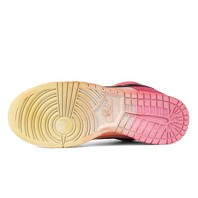 [Custom Men's low-top gradient dye QD]  Dunk Skateboarding Shoes Men Low-top Yellow/Pink