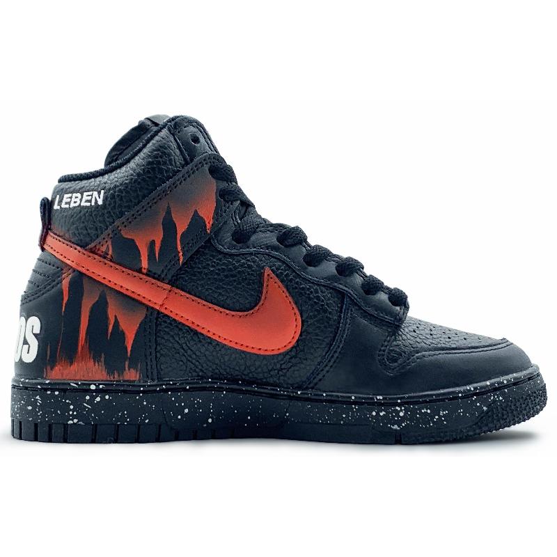 [Custom Burning Soul]  Dunk Skateboarding Shoes Unisex Black/Red