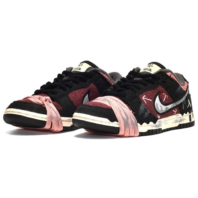 [Custom Women's melted plush black powder]  Dunk Skateboarding Shoes Women's
