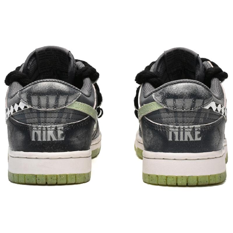 [Custom The male clown is in black, white and grey]  Dunk Skateboarding Shoes Men Low-top Black/White/Gray