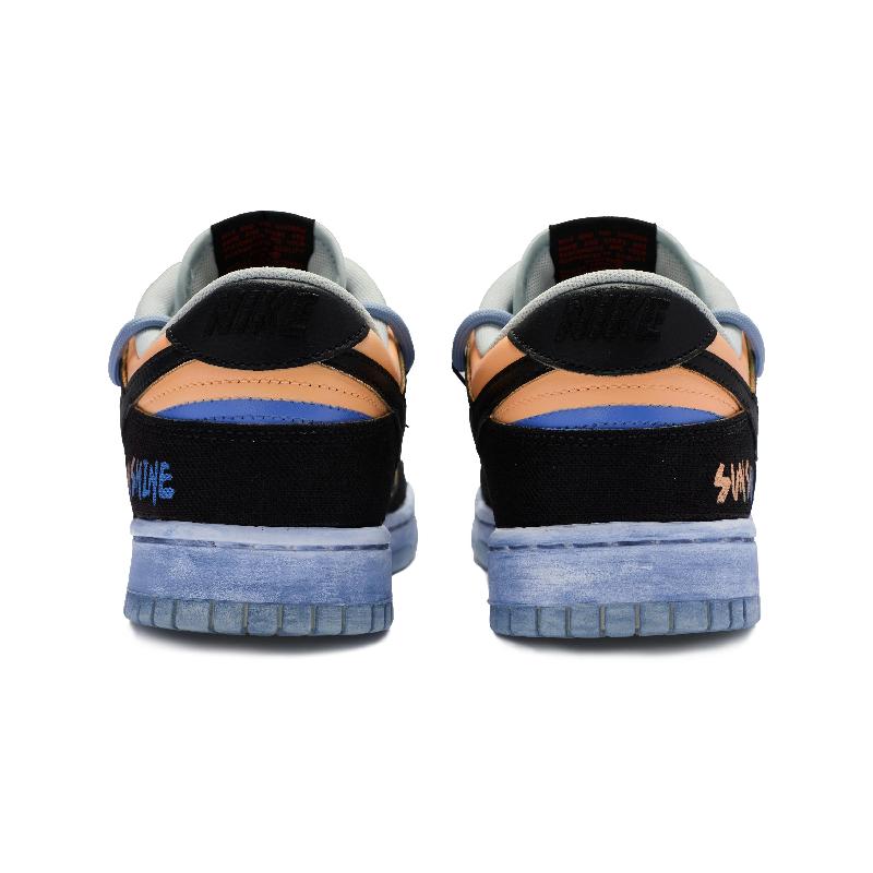 [Custom Men's California sunset black orange blue]  Dunk Skateboarding Shoes Men