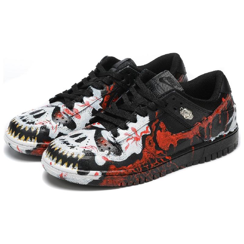 [Custom Halloween Skull]  Dunk Skateboarding Shoes Men