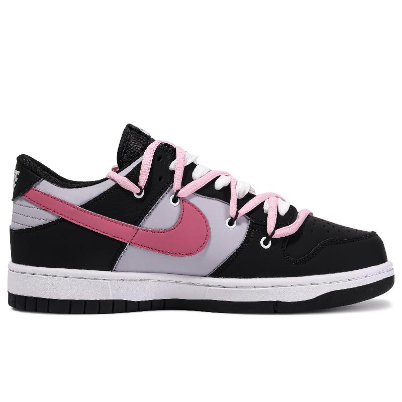 [Custom Harley cat]  Dunk Skateboarding Shoes Men Low-top Black/pink