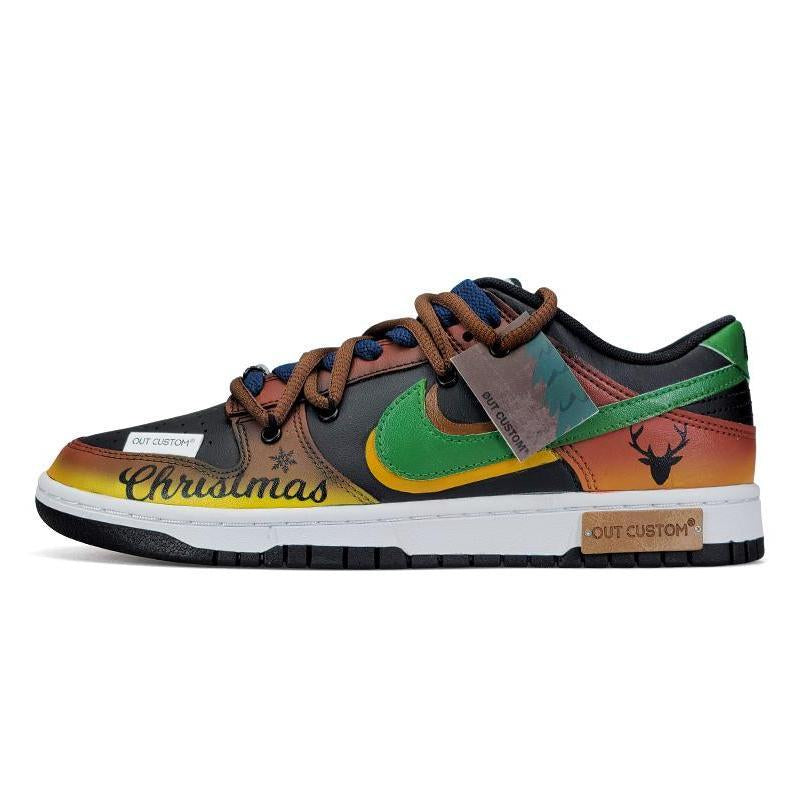[Custom Elk Forest]  Dunk Skateboarding Shoes Men Low-top Black/White/Yellow/Orange/Brown/Green