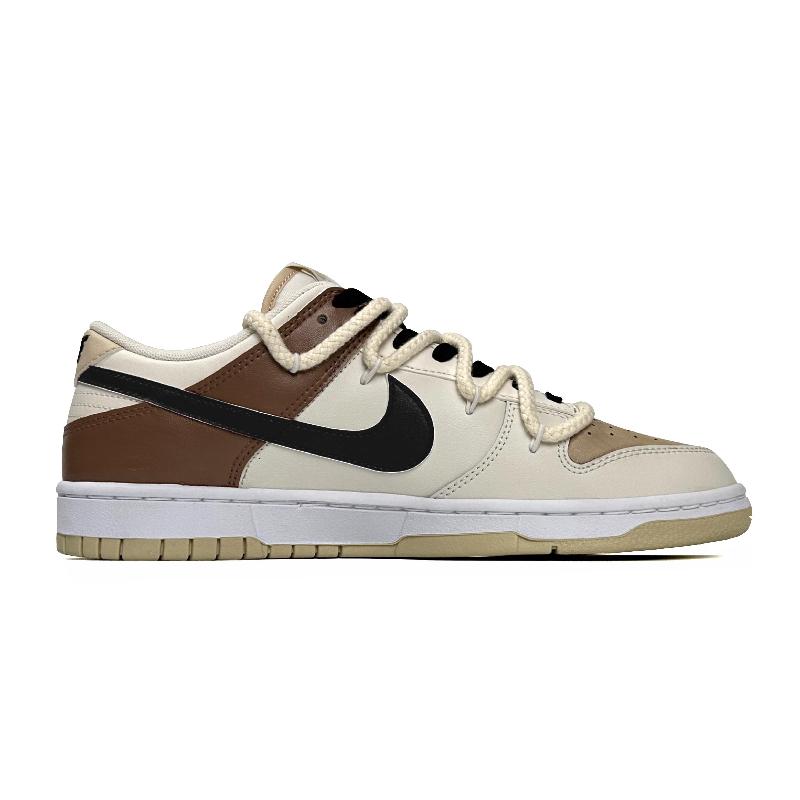 [Custom Mocha graffiti men's style in yellow and brown]  Dunk Skateboarding Shoes Men