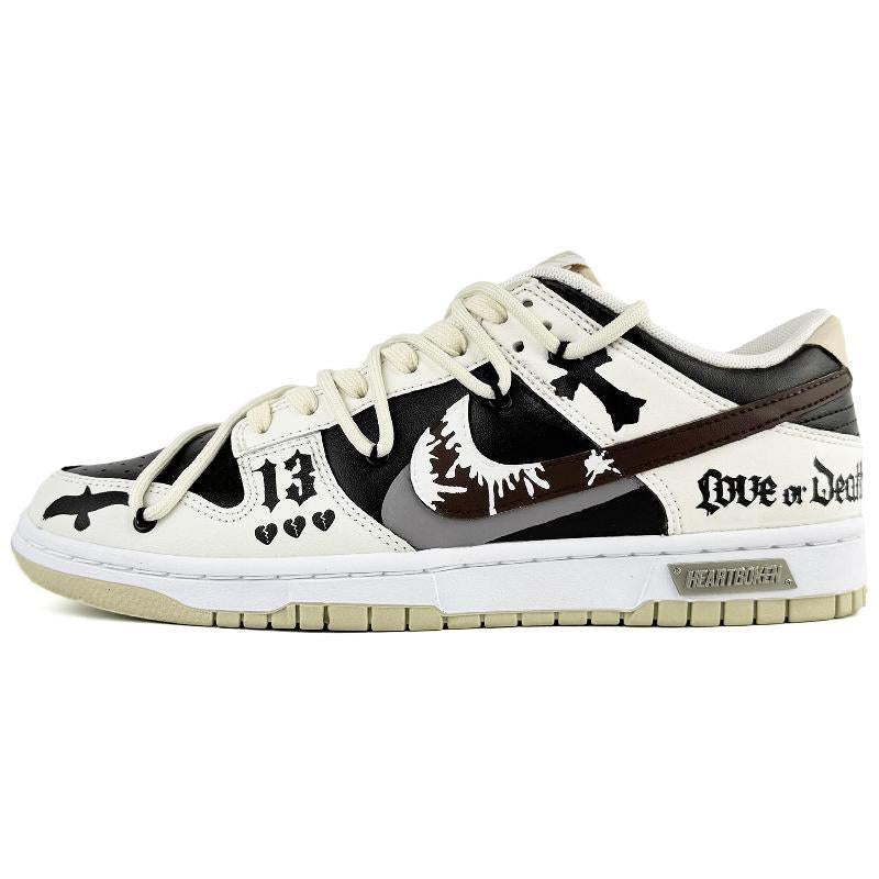 [Custom Cross]  Dunk Skateboarding Shoes Men Low-top Brown