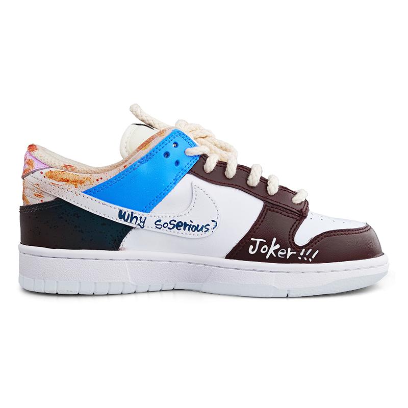 [Custom Doodle 1 Male E]  Dunk Skateboarding Shoes Spilt Color Shoes Men