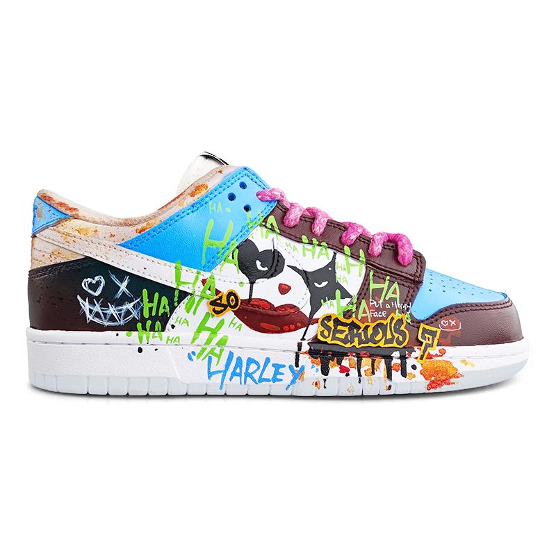 [Custom Doodle 1 Male E]  Dunk Skateboarding Shoes Spilt Color Shoes Men