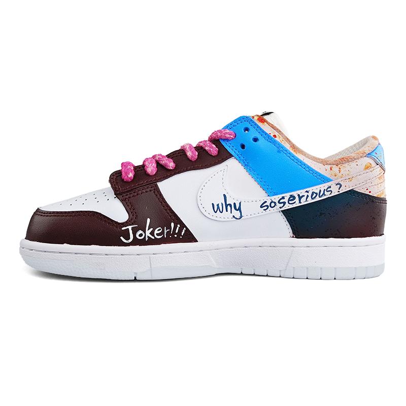 [Custom Doodle 1 Male E]  Dunk Skateboarding Shoes Spilt Color Shoes Men