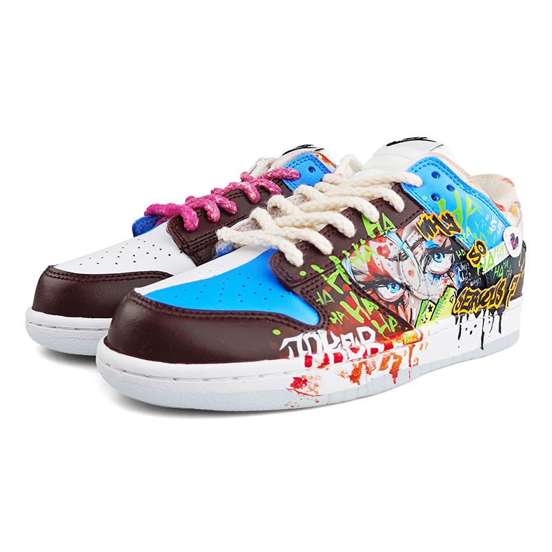 [Custom Doodle 1 Male E]  Dunk Skateboarding Shoes Spilt Color Shoes Men