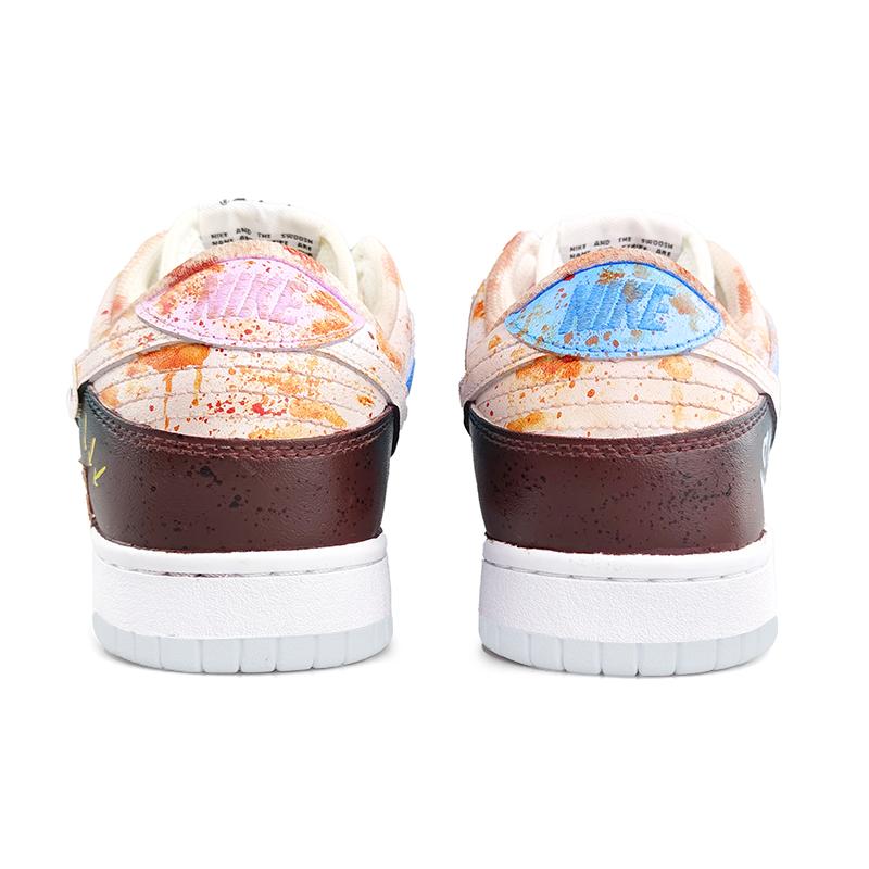[Custom Doodle 1 Male E]  Dunk Skateboarding Shoes Spilt Color Shoes Men