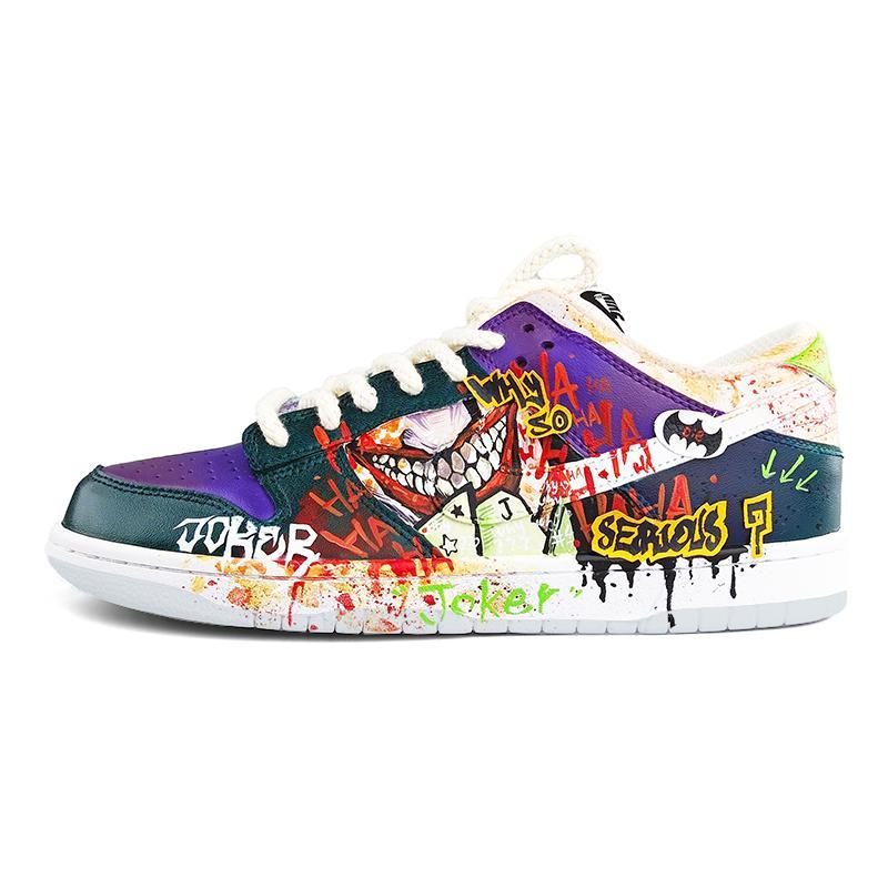 [Custom Doodle 2 Male E]  Dunk Skateboarding Shoes Spilt Color Shoes Men