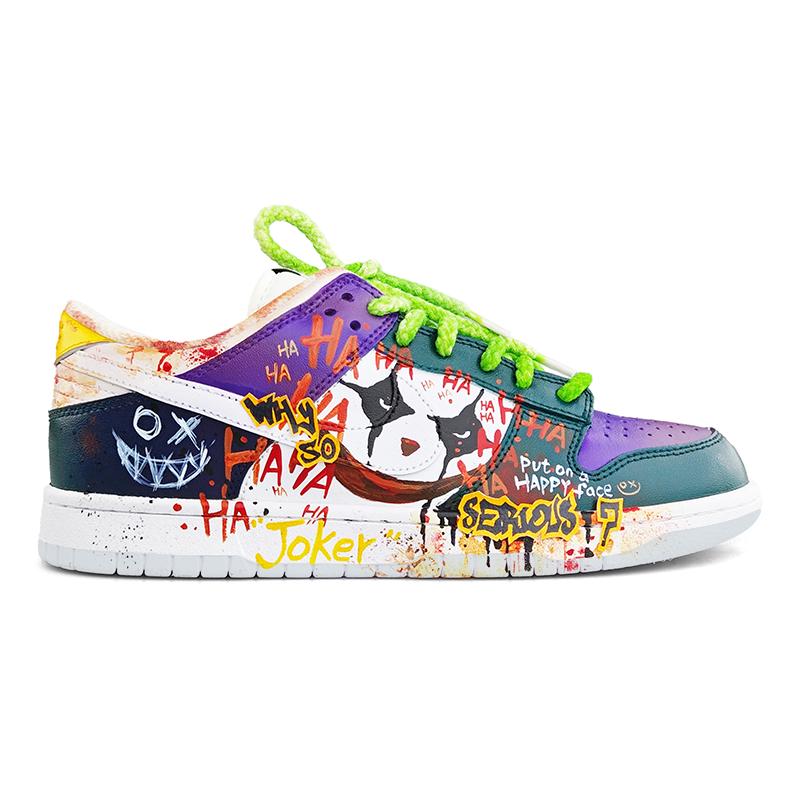 [Custom Doodle 2 Male E]  Dunk Skateboarding Shoes Spilt Color Shoes Men