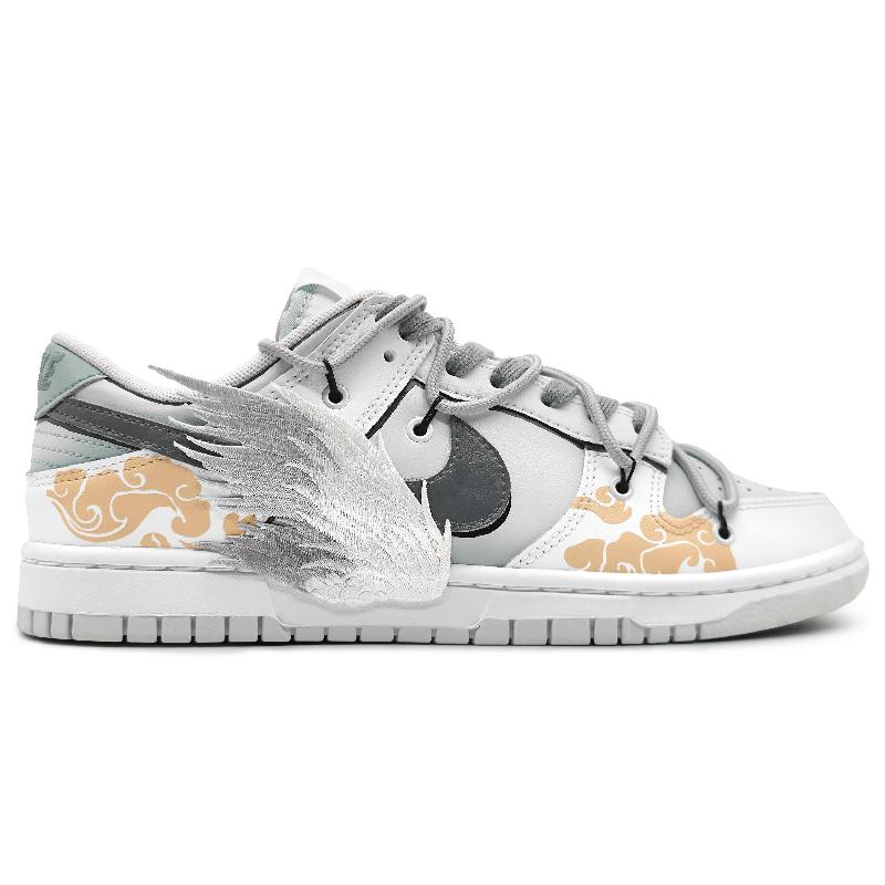 [Custom White Phoenix Yinfei Men's Grey gold version]  Dunk Skateboarding Shoes Men