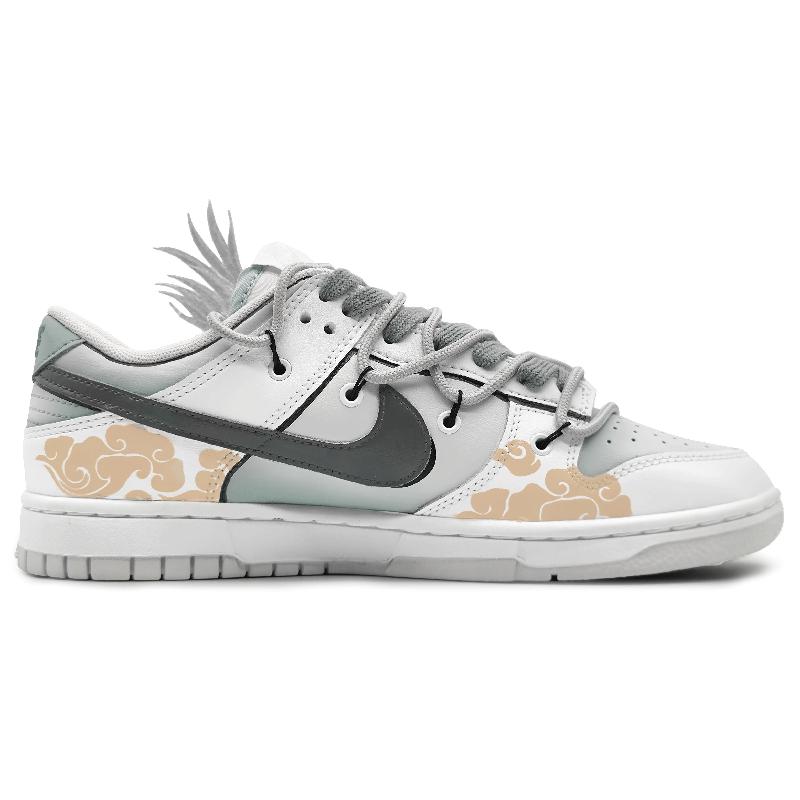 [Custom White Phoenix Yinfei Men's Grey gold version]  Dunk Skateboarding Shoes Men