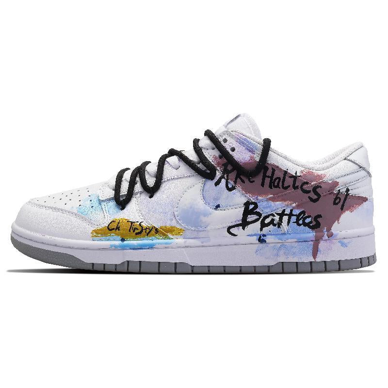 [Custom Men's graffiti on a snowy night]  Dunk Skateboarding Shoes Men