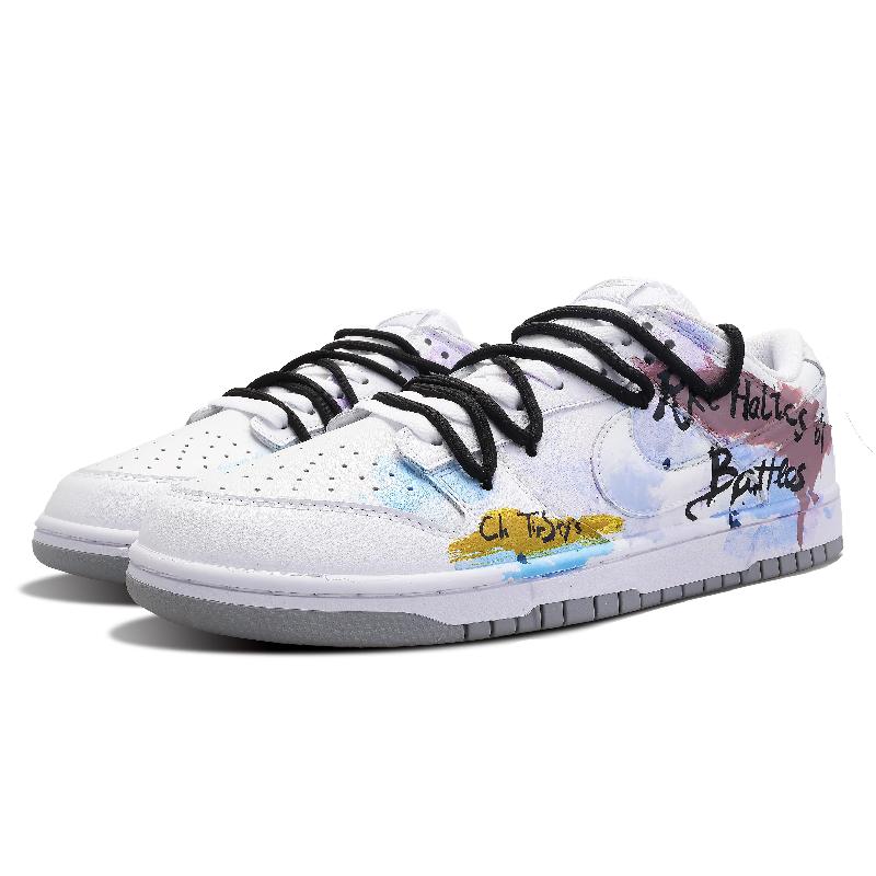 [Custom Men's graffiti on a snowy night]  Dunk Skateboarding Shoes Men