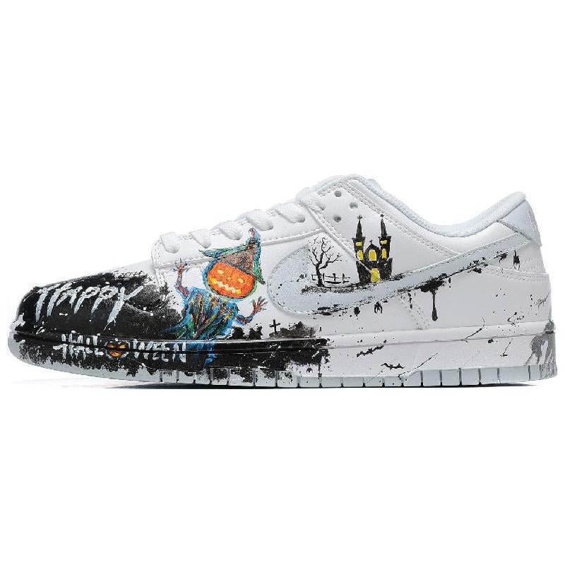 [Custom Halloween Ghost Castle]  Dunk Skateboarding Shoes Men