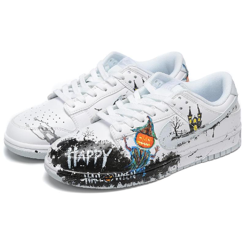 [Custom Halloween Ghost Castle]  Dunk Skateboarding Shoes Men