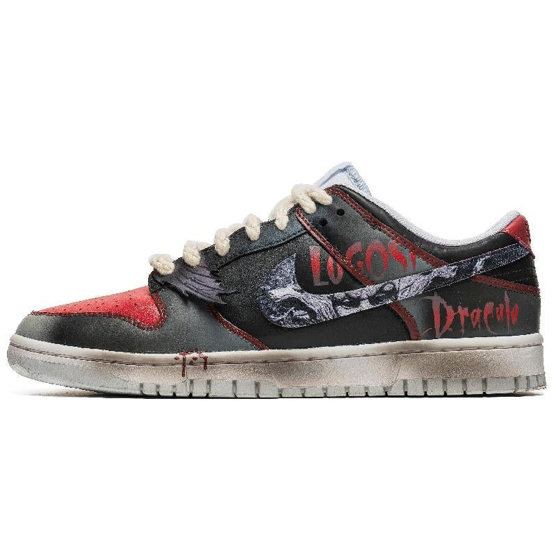 [Custom Male Halloween vampire]  Dunk Skateboarding Shoes Men Low-top Black/Red