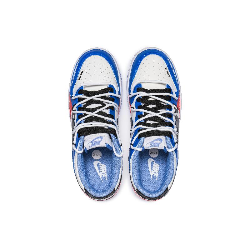 [Custom The cold winter is vast and clear]  Dunk Skateboarding Shoes Unisex Low-top White/Blue