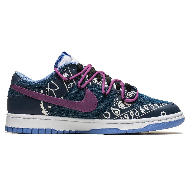 [Custom Bibo Cashew Nuts]  Dunk Skateboarding Shoes Unisex Low-top Purple/Blue