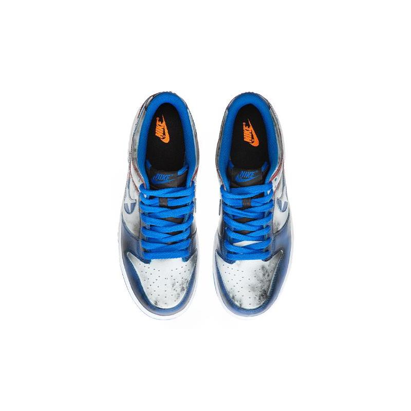 [Custom DKL men's Captain America VIBE]  Dunk Skateboarding Shoes Men Low-top Blue/Red/Gray