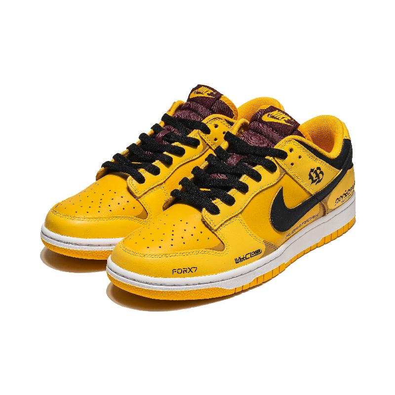 [Custom Dazzling radiance]  Dunk Skateboarding Shoes Men Low-top Yellow/black