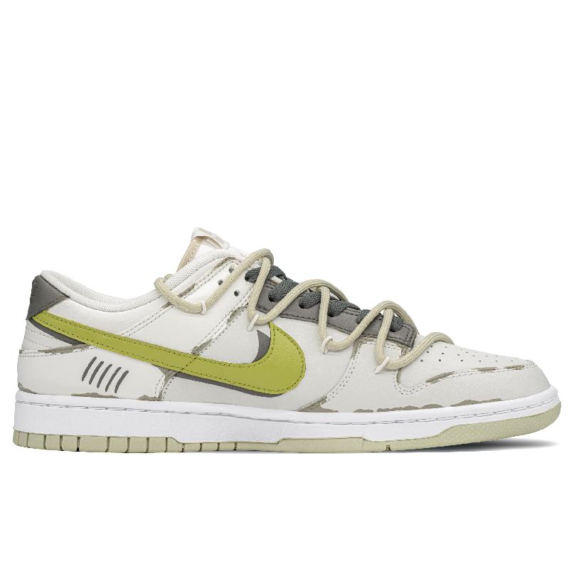 [Custom Street game]  Dunk Skateboarding Shoes Men Low-top Brown/yellow