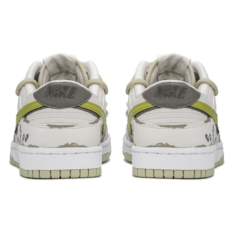 [Custom Street game]  Dunk Skateboarding Shoes Men Low-top Brown/yellow